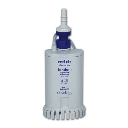 Twin immersion pump with non-return valve - 19 L/min