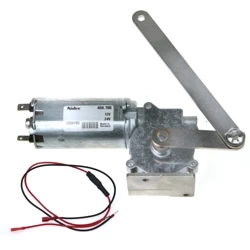 Motor with closing arm for Cinderella toilet hatch mechanism