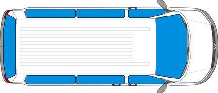Thermal insulation for all windows of VW T3 1979-1990, short wheelbase - set of Carbest Isoflex 9-layer thermal mats, 8 pieces