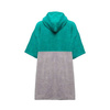 Bath Towel Poncho, turquoise/light grey, L