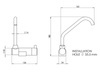 Bateria umywalkowa jednouchwytowa 350x320x180