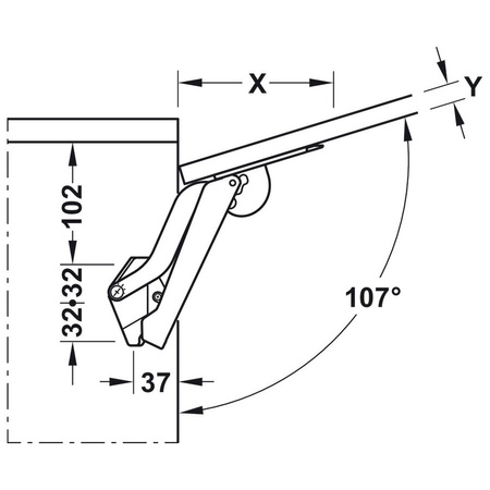 HÄFELE Lifting Fitting Free Space 1.11 for Flaps ≤ 4.3 kg Plastic Steel