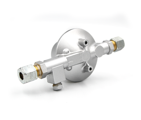 Reduktor ciśnienia gazu 30 mbar 8mm na 8mm z PRV GOK
