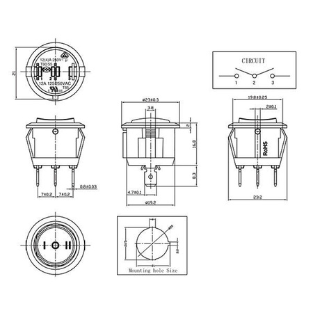 Single-pole switch - 12 V