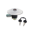 Zadi 1051 lock white - oval push lock for motorhome locker doors, 78 x 41 mm, with barrel and keys