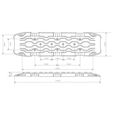 horntools Zestaw Desek Odzyskiwania Czarny 10 ton 115 cm