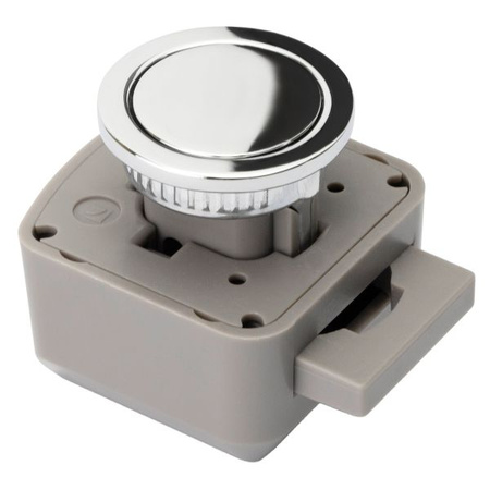 Zamek meblowy push-to-open chrom okrągły Confurn innowacyjny system