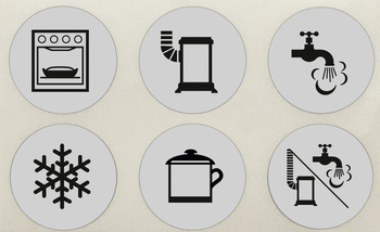 Naklejka bloku rozdzielczego gazu - 6-drożna