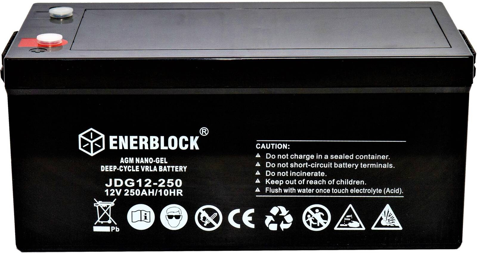 Akumulator kwasowo-ołowiowy ENERBLOCK AGM-GEL Hybrid 12V, 250AH Seria JDG