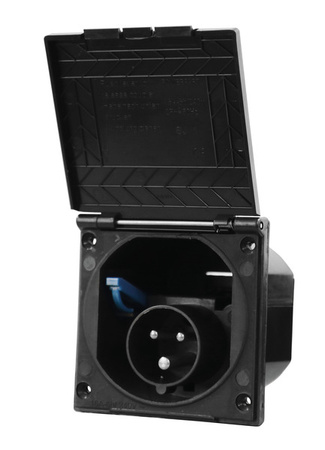 Gniazdo wejściowe CEE kwadratowe - czarne