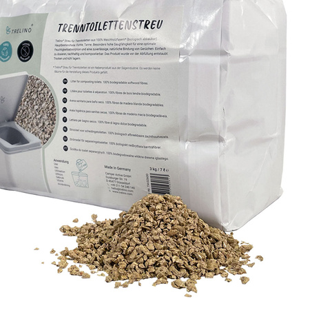 Trelino Softwood Fibre Litter 7 l, 3 kg - Separating Toilet