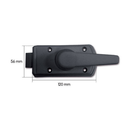 Complete black Europa lock with left handle