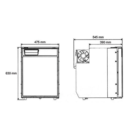 SVR85 compressor refrigerator with left-hand hinge