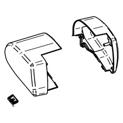 Thule 1500603349 motor end caps for Omnistor 6300 awning with 12 V motor - anthracite, left + right set