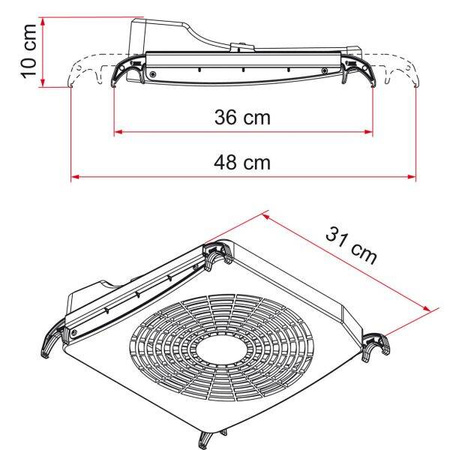 Fiamma Turbo Kit wentylator 12 V - okno dachowe od 40 x 40 do 50 x 70 cm
