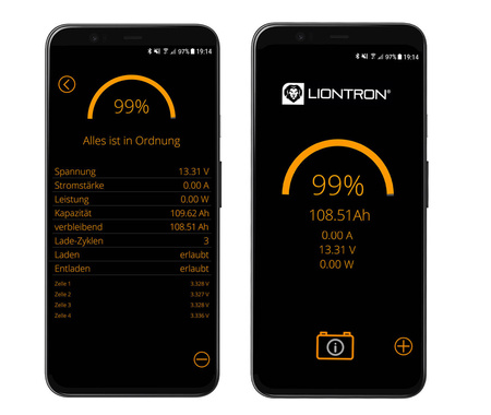 LIONTRON LiFePO4 12.8V 200Ah LX Smart w. Bluetooth Arctic under seat