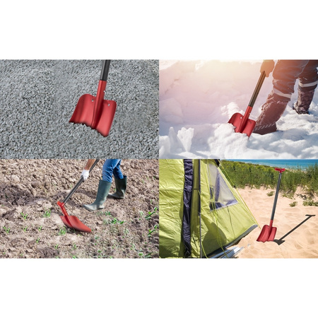 Składana łopata Brunner Arlo 0203012N - trzyczęściowa, aluminiowa, 95 cm, z torbą, czerwona
