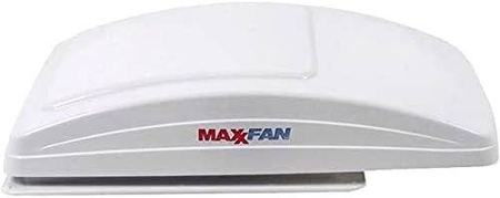 MaxxFan Deluxe Remote controlled roof fan, skylight for campervan, White, 40x40cm