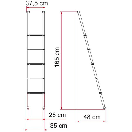 Fiamma Ladder Loft Bed Deluxe 5 – aluminiowa drabinka do łóżka 5-stopniowa