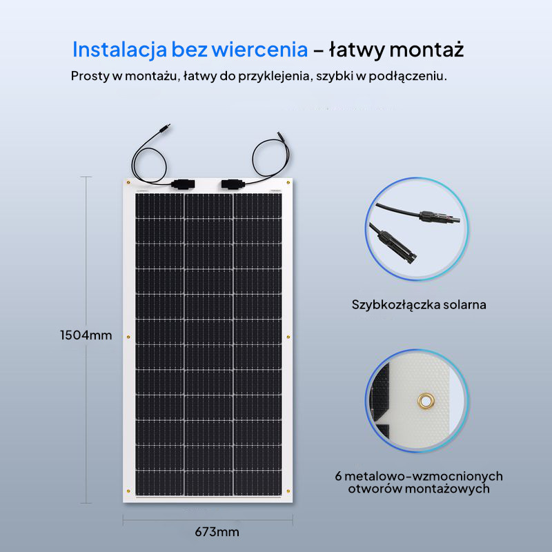 Panel elastyczny Renogy 175W 12V Monokrystaliczny - widok