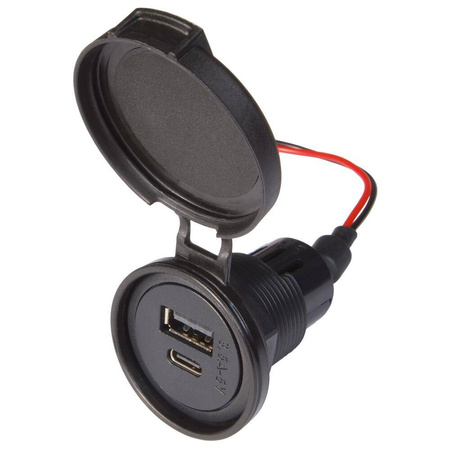 PRO CAR Power USB-C/A Double Socket with Lid IP 54