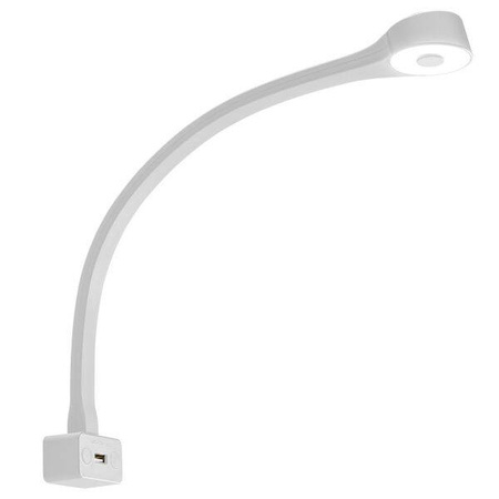 Stylowa lampa LED z USB do kampera gęsia szyja Fawo F biała