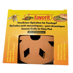 insect spirals in a clay pot