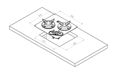 Wbudowana kuchenka gazowa z 2 palnikami