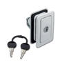 Quadro hatch lock for motorhomes and caravans, with cylinder and 2 keys, white, 70 x 110 mm