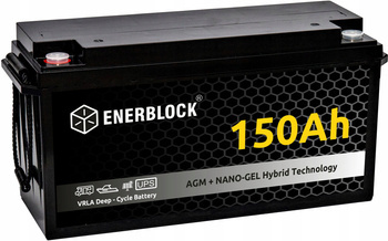 Akumulator kwasowo-ołowiowy ENERBLOCK AGM DEEP CYCLE 12V, 150AH Seria JDM
