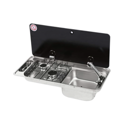 CAN FL1400 gas hob /2 burners and right sink/built-in