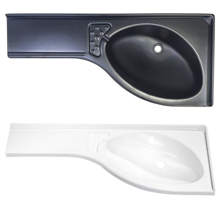 Comet zlewozmywak narożny do kampera czarny taca lewa solidny