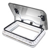 PlusVent - 50 x 70 cm rooflight for motorhomes and caravans, without LED, double-glazed dome, gas struts, pleated blind and fly screen, roof 25-60 mm