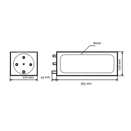 Nautical boiler 9 L heat exchanger
