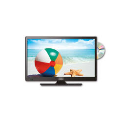 Czarny 19-calowy telewizor LED z DVB-T2 HEVC i DVD