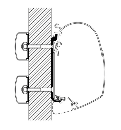 Thule flat adapter 40 cm, 5 pcs for Omnistor 4900, 5200, 8000 wall awnings - 307915