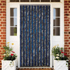Grey/blue chenille curtain - 90 x 200 cm