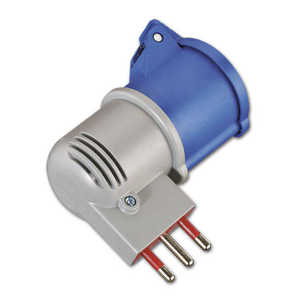 Adapter 90° z wtyczką 16 A i gniazdem CEE