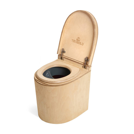 TROBOLO TinyBlœm - wooden separating toilet with external urine drain and integrated exhaust