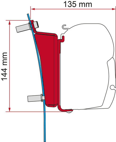Adapter Fiamma F45 do Ford Transit H3 / L3 - kierownica po prawej stronie