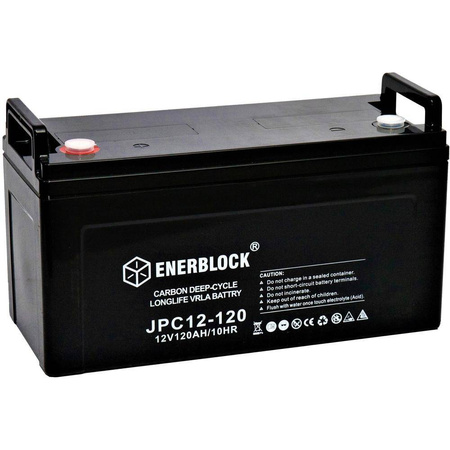 Akumulator ołowiowo-węglowy ENERBLOCK CARBON EXTREME 12V, 120AH Seria JPC