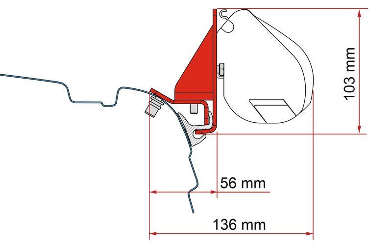 Adapter montażowy do Fiamma F35 PRO - VW T5/T6