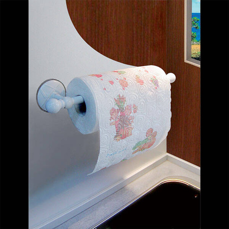 Suction cup kitchen roll holder