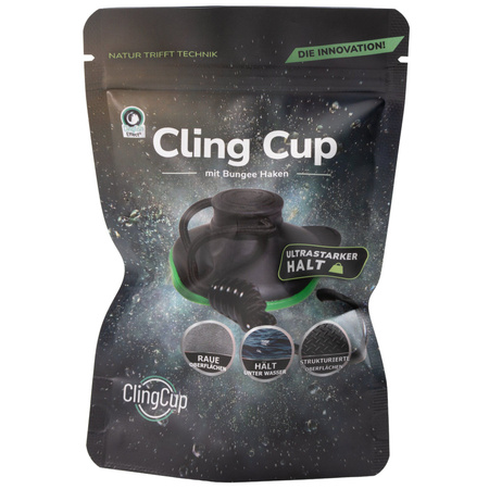 ClingTech przyssawka ClingCup z hakiem bungee zielona