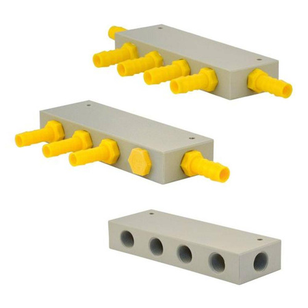 Blok dystrybucji wody ø10mm LILIE WeißGELB® - 6 króćców