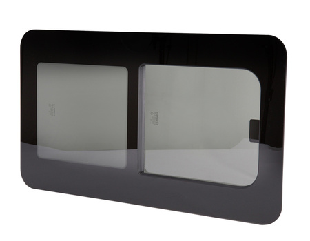 Okno przesuwne ze szkła bezpiecznego 460 × 280 mm – uniwersalne, przyciemniane