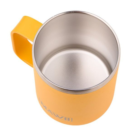 Kubek termiczny stal nierdzewna MAWII 350 ml z uchwytem żółty