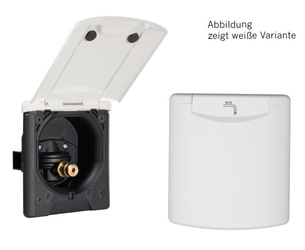 ABL city water connection with pressure reducer and magnetic flap, anthracite 130 x 145 mm - motorhome and caravan