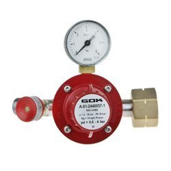 GOK Red Gaz Reducer 14kg/h 0,5-4bar Kombi x G3/8LH SBS with manometer + SBS