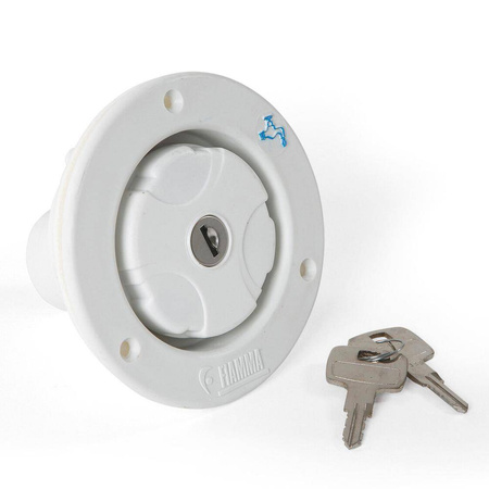 Gniazdo wlewu z kluczykiem do zbiornika wody Fiamma białe